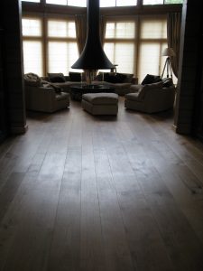 Wide solid cherry wood plank.