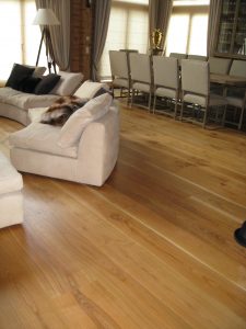 Wide solid cherry wood plank.