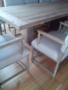 Wide solid cherry wood plank.