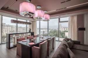 A modern apartment with an avant-garde art collection.