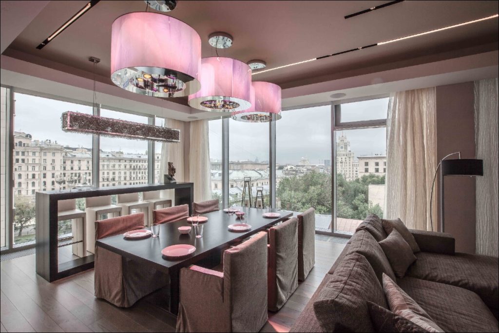 A modern apartment with an avant-garde art collection.
